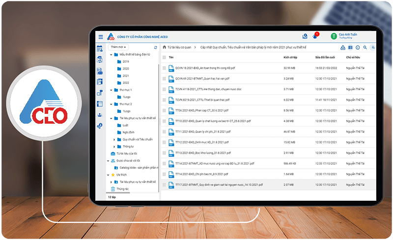 điểm nổi bật trên phân hệ tủ tài liệu aceo